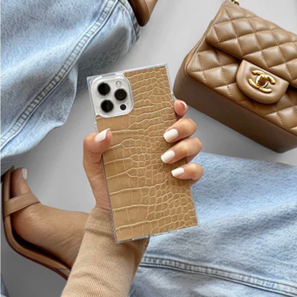 NWT FLAUNT TAN CROC IPHONE 13 PRO MAX CASE